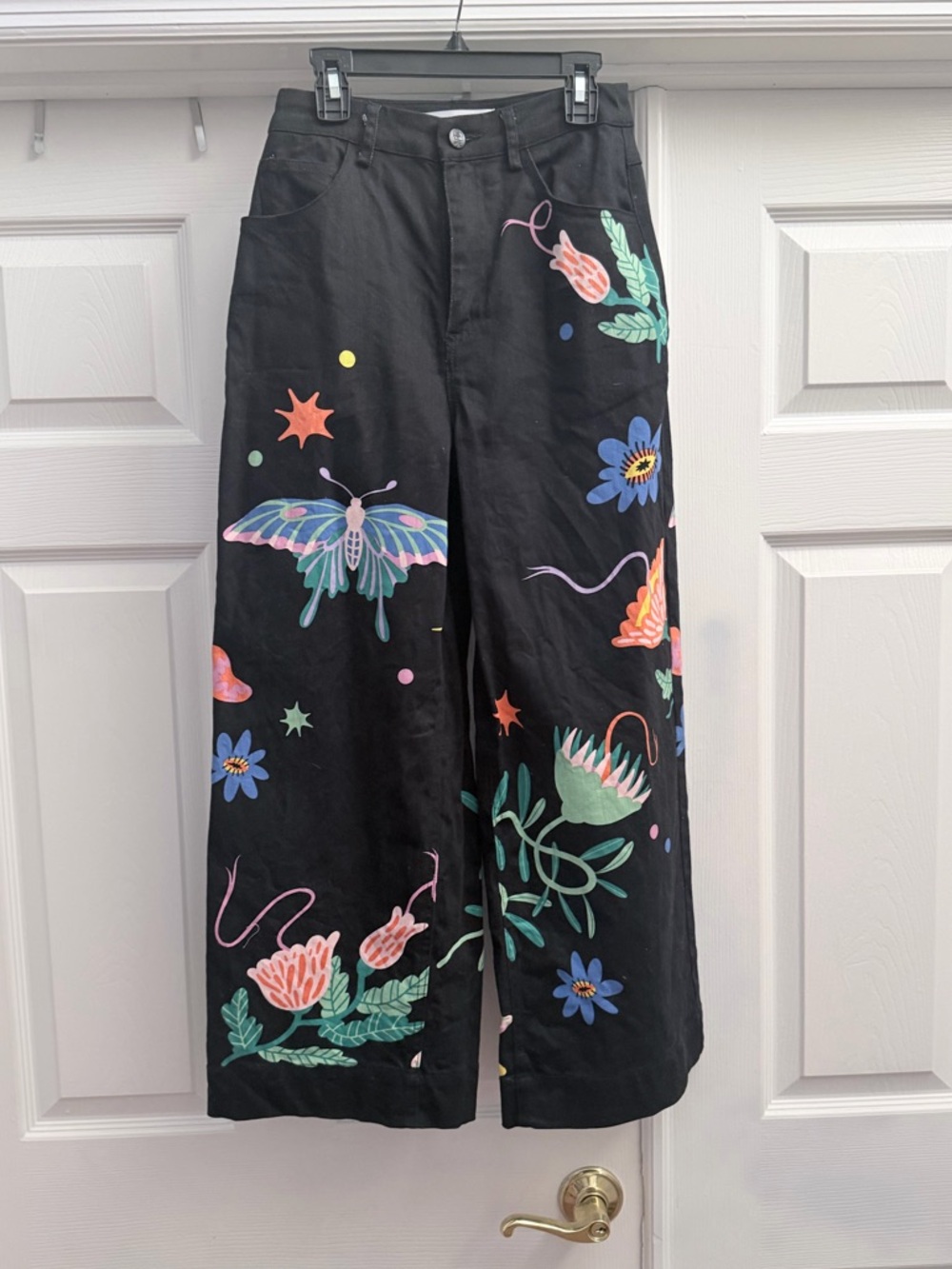 DANGERFIELD Black Friday Printed Denim Pants Size 6 (AU) -Comp to US Size 4